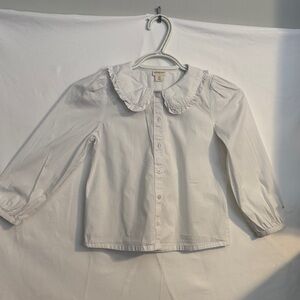 Crewcuts Classic White Button Down with Ruffle Collar